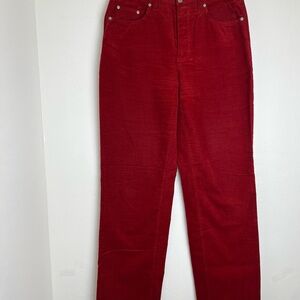 MAC STELLA Women Corduroy Jeans in‎ Rich Red straight legs 40/32 Italy Cotton
